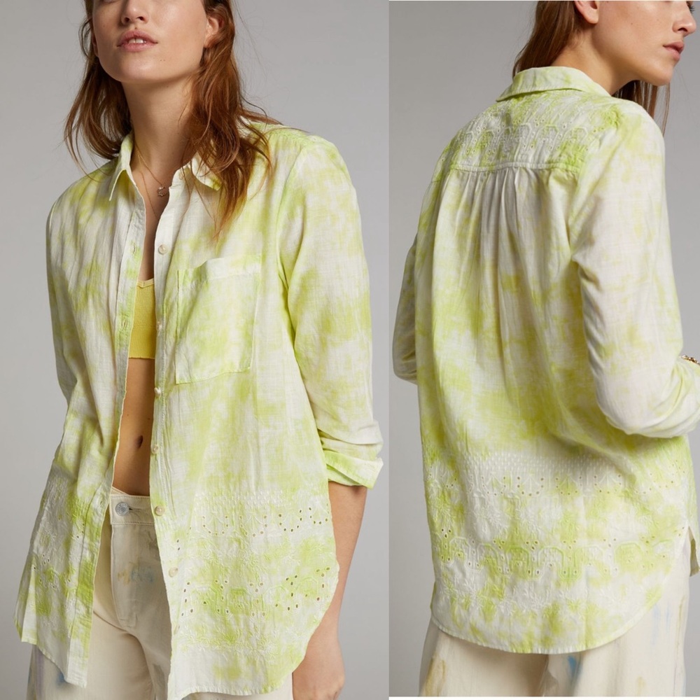 Anthropologie Pilcro The Cate‎ Classic Buttondown Collar Long Sleeve Shirt M